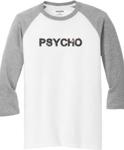 Psycho White Grey Raglan T shirts