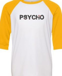 Psycho White Yellow Raglan T shirts