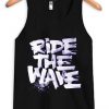 Ride The Wafe Black Tank Top