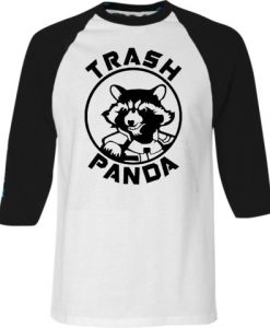 Rocket Raccoon Trash Panda White Black Raglan T shirts