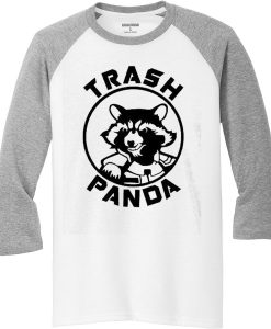 Rocket Raccoon Trash Panda White Grey Raglan T shirts