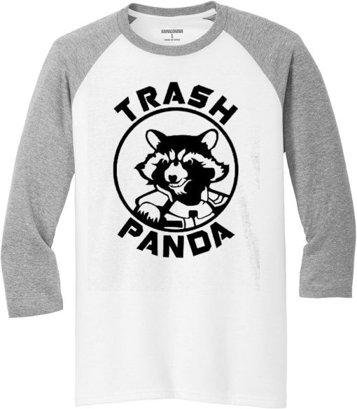 Rocket Raccoon Trash Panda White Grey Raglan T shirts