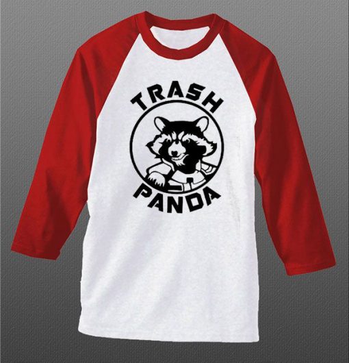 Rocket Raccoon Trash Panda White Red Raglan T shirts