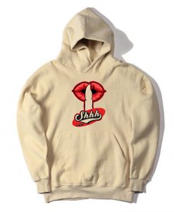 Shhh Lips Girls Cream Hoodie