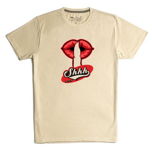 Shhh Lips Girls Cream T shirts