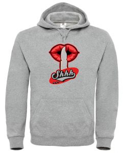 Shhh Lips Girls Grey Hoodie