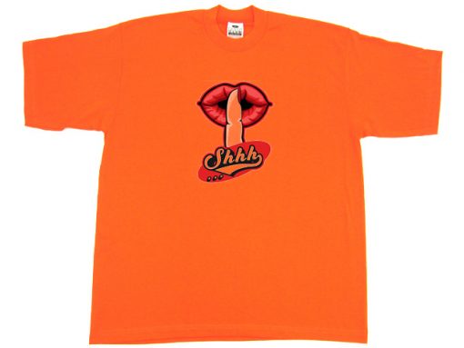 Shhh Lips Girls Orange T shirts