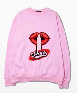 Shhh Lips Girls Pink Sweatshirts