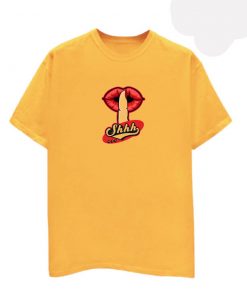 Shhh Lips Girls Yellow T shirts