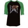 Try Burning Gundam Black Green Raglan Tshirt