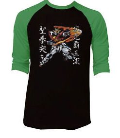 Try Burning Gundam Black Green Raglan Tshirt