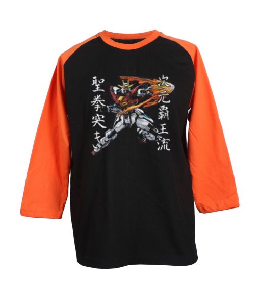 Try Burning Gundam Black Orange Raglan Tshirt