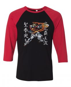 Try Burning Gundam Black Red Raglan Tshirt