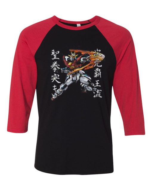 Try Burning Gundam Black Red Raglan Tshirt