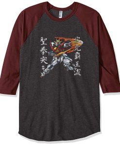 Try Burning Gundam Grey Brown Raglan Tshirt