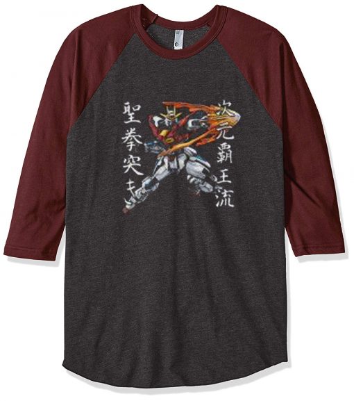 Try Burning Gundam Grey Brown Raglan Tshirt