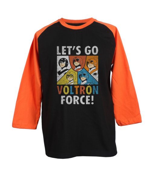 Voltron Force Black Grey Orange Raglan T-Shirt