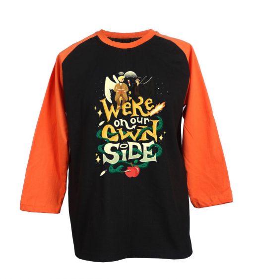 We re on Our Own Side Black Orange Raglan T-Shirt