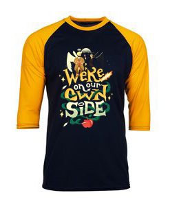 We re on Our Own Side Black Yellow Raglan T-Shirt