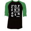 Copenhagen Black Green Raglan T Shirts