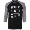 Copenhagen Black Grey Raglan T Shirts