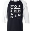 Copenhagen Black White Raglan T Shirts