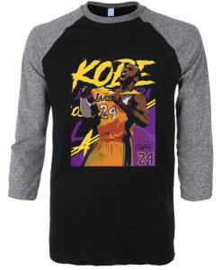 Kobe Bryant 24 Lakers Black GreyRaglanT shirts