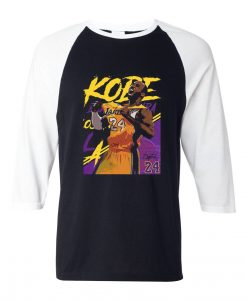 Kobe Bryant 24 Lakers Black White RaglanT shirts