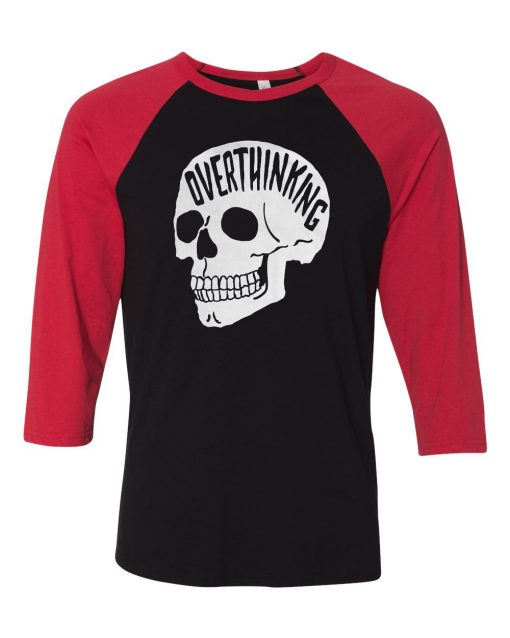 Overthinking Black Red Raglan T shirts