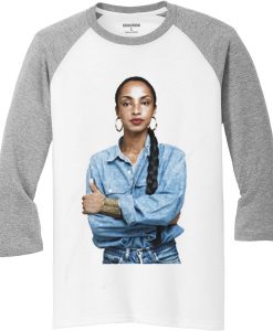 Sade Blue Wihte Grey Raglan T shirts