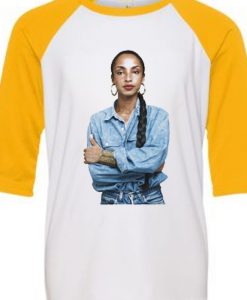 Sade Blue Wihte Yellow Raglan T shirts