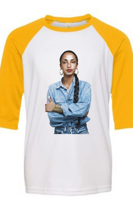 Sade Blue Wihte Yellow Raglan T shirts