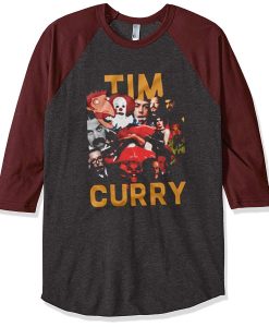 Tim Curry Horror Movies Mashup Hollywood Retro Black Brown Raglan T shirts