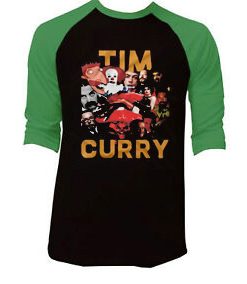 Tim Curry Horror Movies Mashup Hollywood Retro Black Green Raglan T shirts