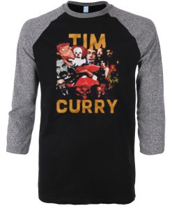 Tim Curry Horror Movies Mashup Hollywood Retro Black Grey Raglan T shirts