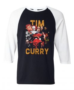 Tim Curry Horror Movies Mashup Hollywood Retro Black White Raglan T shirts