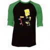 Trouble Maker The Simpsons Black Green Raglan T shirts