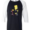 Trouble Maker The Simpsons Black White Raglan T shirts