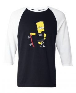 Trouble Maker The Simpsons Black White Raglan T shirts