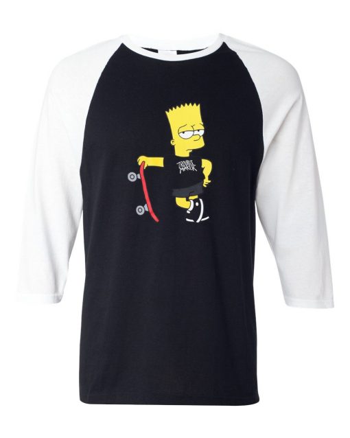 Trouble Maker The Simpsons Black White Raglan T shirts