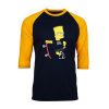 Trouble Maker The Simpsons Black Yellow Raglan T shirts