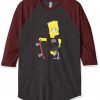 Trouble Maker The Simpsons Grey Brown Raglan T shirts