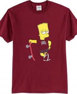 Trouble Maker The Simpsons Maroon T-Shirts