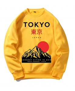 Tokyo Japan Mountain Fuji Yellow Sweatshirts