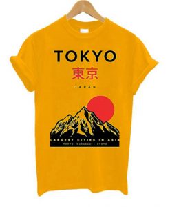 Tokyo Japan Mountain Fuji YellowT Shirt