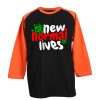 The New Normal Lives Black Orange Raglan T shirts