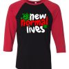 The New Normal Lives Black Red Raglan T shirts