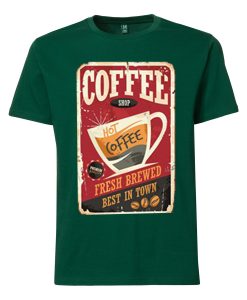 Coffee Shop Hot Coffee Green T shirts