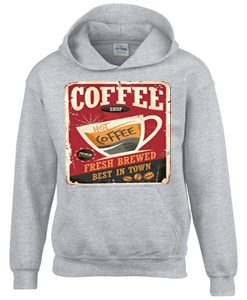 Coffee Shop Hot Coffee Grey Hoodie