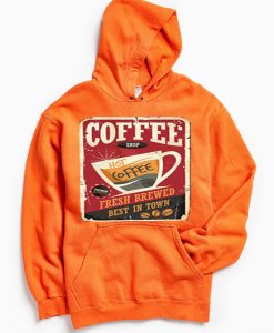 Coffee Shop Hot Coffee Orange Hoodie